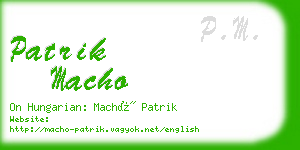 patrik macho business card